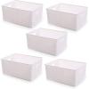 BINO Plastic Basket, Small White, 5 Pack – Rectangular Cabinet Organizer, Multi-Use Storage Basket, Drawer and Cabinet-Friendly, Portable, Durable, Space Efficiency, Stock Management(White)