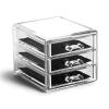 BINO THE MANHATTAN SERIES Acrylic Makeup Drawer Organizer- 4 Drawers | Clear Beauty Organizers and Storage| Cosmetic & Drawer| Home Organization| Jewelry Vanity Accessories(3 Drawer – Small)