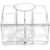 BINO ‘The Heiress’ 6 Compartment Jewelry and Makeup Organizer, Clear and Transparent Cosmetic Beauty Vanity Holder Storage