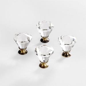 BINO 4-Pack Crystal Drawer Knobs – 1.5″ Diameter (38mm), Bronze – Dresser Knobs for Dresser Drawers Crystal Knobs and Pulls Handles
