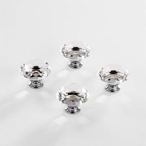 BINO 4-Pack Crystal Drawer Knobs – 1.5″ Diameter (38mm), Chrome – Dresser Knobs for Dresser Drawers Crystal Knobs and Pulls Handles