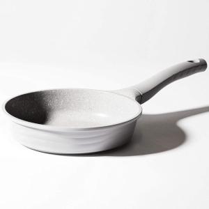 BINO Cookware Nonstick Frying Pan, 7.8 Inch – Matte Light Grey | THE WAVE COLLECTION | Premium Quality Nonstick Cast Aluminum Nonstick Pan Egg Pan Omelette Pan | Stay-Cool BAKELITE Handles | Non-Toxic