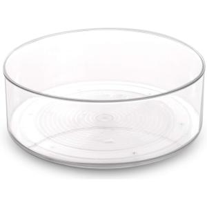 BINO Lazy Susan Turntable Spice Organizer Bin, Clear and Transparent Plastic Rotating Tray for Kitchen Pantry, Cabinet, and Countertops
