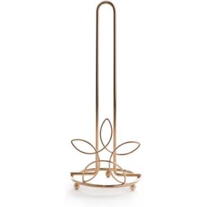 BINO ‘Lily’ Kitchen Paper Towel Holder, Gold – Free Standing Decorative Easy Tear Kitchen Paper Towel Roll Dispenser