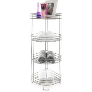 BINO ‘Monaco’ Rust-Resistant 4-Tier Corner Spa Tower, Nickel