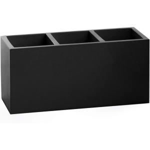 BINO Multi Purpose 3 Compartment Organizer – Makeup Container Organizers – Compartment Organizer for Makeup Brushes, Home and Office Supplies – Matte Marble(Matte Black)