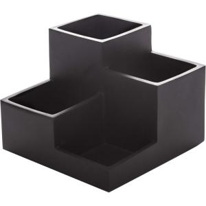 BINO Multi Purpose 4 Compartment Organizer – Make up Organizer for Vanity – Makeup Holders for Bathroom – Toiletry Organizers Countertop – Toothbrush and Bathroom Accessories Holder – Matte Marble(Matte Black)