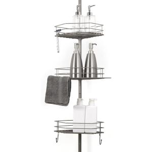BINO Shower Caddy Shelf – Shower Rack – Shower Organizer Corner – Bathroom Shower Caddy – Shower Caddy Organizer – Bathroom Essentials – Holder Organizer – Shower Shelves (Brushed Nickel)