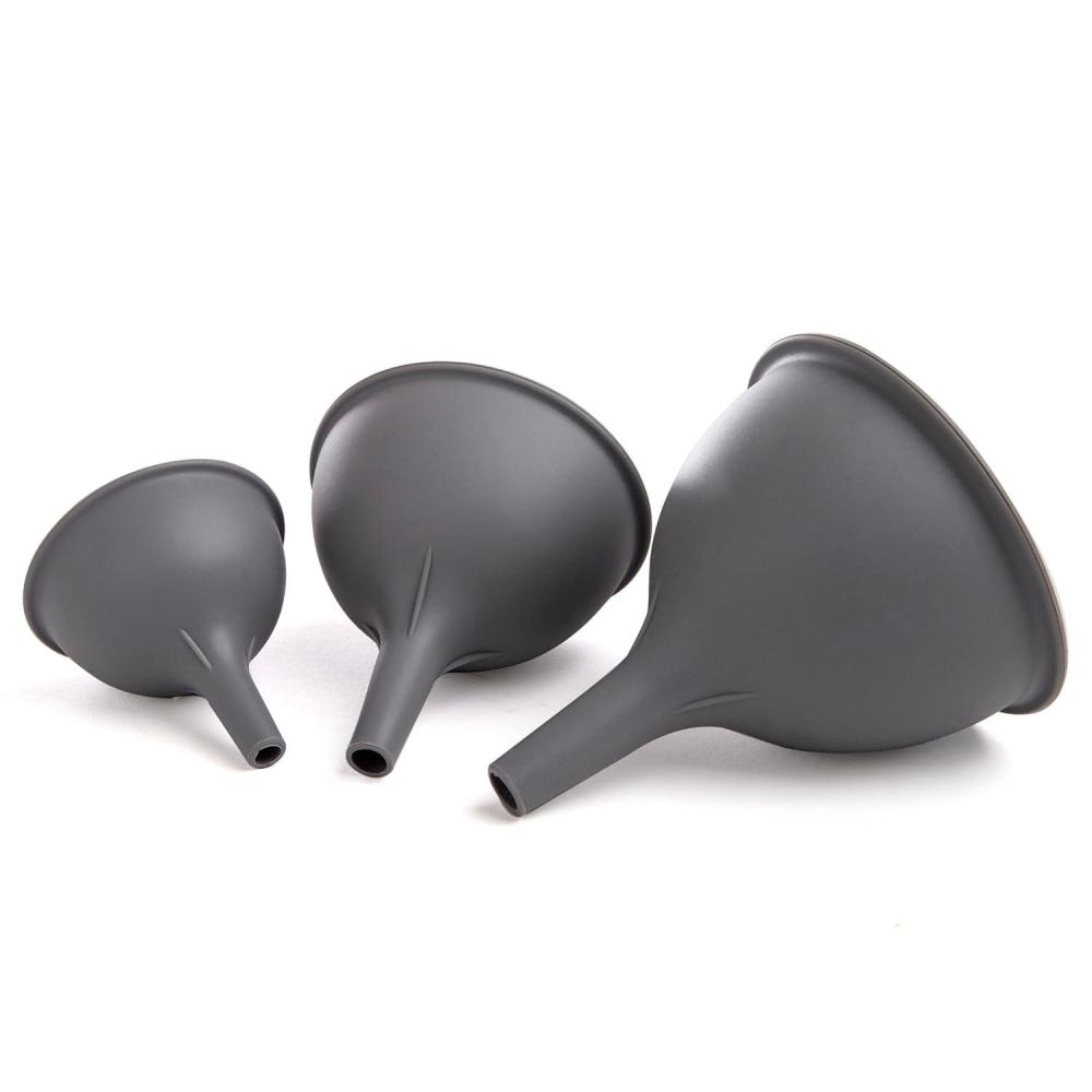 image:imageBINO 3Piece Silicone Funnel Set  Grey  Wide Mouth Funnel  Filling Bottles  Cooking Funnels  Condiment Funnels  Kitchen Supplies and Accessories for Mason Bottles  Kitchen Tools Liquid Bottle