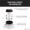 BINO | Soap Dispenser Palm Brush | Round Dish Brush | Scrub Dishes | Wash Dishes | Dish Scrubber | Nylon Scrubber with Refillable Design | Household Cleaning | Dishwashing Supplies