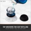 BINO | Soap Dispenser Palm Brush | Round Dish Brush | Scrub Dishes | Wash Dishes | Dish Scrubber | Nylon Scrubber with Refillable Design | Household Cleaning | Dishwashing Supplies