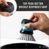 BINO | Soap Dispenser Palm Brush | Round Dish Brush | Scrub Dishes | Wash Dishes | Dish Scrubber | Nylon Scrubber with Refillable Design | Household Cleaning | Dishwashing Supplies