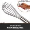 BINO 2-Piece Egg Whisk Set – 10 Inch | Thick Wire Balloon Whisk Set | Manual Egg Beater | Pancake Whisk | Kitchen Whisks for Cooking & Baking | Kitchen Utensils Whisking & Stirring | Kitchen Tools