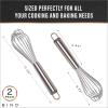 BINO 2-Piece Egg Whisk Set – 10 Inch | Thick Wire Balloon Whisk Set | Manual Egg Beater | Pancake Whisk | Kitchen Whisks for Cooking & Baking | Kitchen Utensils Whisking & Stirring | Kitchen Tools