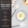 BINO 2-Piece Silicone Spoon and Spatula Set – Confetti | Stainless Steel & Heat Resistant Handle | Nonstick Kitchen Utensils for Cooking | Serving & Mixing in Nonstick Cookware | Kitchen Tools