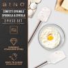 BINO 2-Piece Silicone Spoonula & Spatula Set – Confetti | Stainless Steel & Heat Resistant Handle | Nonstick Kitchen Utensils for Cooking | Serving & Mixing in Nonstick Cookware | Kitchen Tools