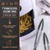 BINO 2-Piece Silicone Tipped Stainless Steel Tongs Set – Black | Locking Tongs | Kitchen Utensil & Tool for Cooking & Serving | Nonstick Cookware | Heat-resistant Silicone Tongs | 7 + 7 Inches