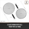 BINO 2-Piece Stainless Steel Splatter Screen with Handle Set – Black | Oil & Grease Skillet Guards | Bacon Screen Splash Protector | Frying Screen | Mesh Splatter Screen | Kitchen Cookware Essentials