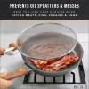 BINO 2-Piece Stainless Steel Splatter Screen with Handle Set – Speckled White | Oil & Grease Skillet Guards | Bacon Frying Screen Splash Protector | Mesh Splatter Screen | Kitchen Cookware Essentials