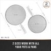 BINO 2-Piece Stainless Steel Splatter Screen with Handle Set – Speckled White | Oil & Grease Skillet Guards | Bacon Frying Screen Splash Protector | Mesh Splatter Screen | Kitchen Cookware Essentials