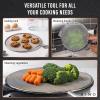 BINO 2-Piece Stainless Steel Splatter Screen with Metal Handle Set | Oil & Grease Skillet Guard | Bacon Screen Splash Protector | Frying Pan Screen | Mesh Splatter Screen | Kitchen Cookware Essentials