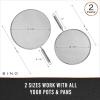 BINO 2-Piece Stainless Steel Splatter Screen with Metal Handle Set | Oil & Grease Skillet Guard | Bacon Screen Splash Protector | Frying Pan Screen | Mesh Splatter Screen | Kitchen Cookware Essentials