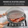 BINO 2-Piece Stainless Steel Splatter Screen with Metal Handle Set | Oil & Grease Skillet Guard | Bacon Screen Splash Protector | Frying Pan Screen | Mesh Splatter Screen | Kitchen Cookware Essentials
