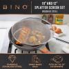 BINO 2-Piece Stainless Steel Splatter Screen with Metal Handle Set | Oil & Grease Skillet Guard | Bacon Screen Splash Protector | Frying Pan Screen | Mesh Splatter Screen | Kitchen Cookware Essentials