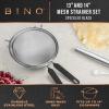 BINO 2-Piece Stainless Steel Strainers with Handle Set – Speckled Black | Food Strainer Set | Flour Sifter Strainer | Baking Sifters | Kitchen Strainers with Handle | Sieve Baking | Cooking Strainer
