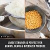 BINO 2-Piece Stainless Steel Strainers with Handle Set – Speckled White | Food Strainer Set | Flour Sifter Strainer | Baking Sifters | Kitchen Strainers with Handle | Sieve Baking | Cooking Strainer
