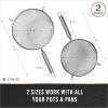 BINO 2-Piece Stainless Steel Strainers with Metal Handle Set | Food Strainer Set | Sifter Strainer | Flour Sifting | Baking Sifters | Kitchen Strainers with Handle | Sieve Baking | Cooking Strainer