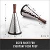 BINO Stainless Steel Cone Grater with Walnut Handle | Round Cheese Grater | Handheld Cheese Grater | Parmesan Cheese Shredder | Multifunction Grater | Kitchen Grater for Chocolate & Vegetables