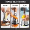 BINO Stainless Steel Cone Grater with Walnut Handle | Round Cheese Grater | Handheld Cheese Grater | Parmesan Cheese Shredder | Multifunction Grater | Kitchen Grater for Chocolate & Vegetables