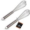 BINO 2-Piece Egg Whisk Set – 10 Inch | Thick Wire Balloon Whisk Set | Manual Egg Beater | Pancake Whisk | Kitchen Whisks for Cooking & Baking | Kitchen Utensils Whisking & Stirring | Kitchen Tools