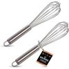 BINO 2-Piece Egg Whisk Set – 12 Inch | Thick Wire Balloon Whisk Set | Manual Egg Beater | Pancake Whisk | Kitchen Whisks for Cooking & Baking | Kitchen Utensils Whisking & Stirring | Kitchen Tools