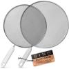 BINO 2-Piece Stainless Steel Splatter Screen with Handle Set – Speckled White | Oil & Grease Skillet Guards | Bacon Frying Screen Splash Protector | Mesh Splatter Screen | Kitchen Cookware Essentials