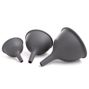 BINO 3-Piece Silicone Funnel Set – Grey | Wide Mouth Funnel | Filling Bottles | Cooking Funnels | Condiment Funnels | Kitchen Supplies and Accessories for Mason Bottles | Kitchen Tools Liquid Bottle
