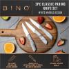 BINO 3-Piece Stainless Steel Paring Knife Set – Marble | Small Kitchen Knife Set with Good Grip | Peeling Knife | Cutting Knife | Sharp for Cooking Vegetables & Fruits | Utility Knife Kitchen