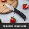 BINO 3-Piece Stainless Steel Paring Knife Set – Speckled Black | Small Kitchen Knife Set with Good Grip | Peeling Knife | Cutting Knife | Sharp for Cooking Vegetables & Fruits | Utility Knife Kitchen