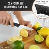 BINO 3-Piece Stainless Steel Paring Knife Set – Speckled Black | Small Kitchen Knife Set with Good Grip | Peeling Knife | Cutting Knife | Sharp for Cooking Vegetables & Fruits | Utility Knife Kitchen
