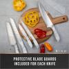 BINO 5-Piece Stainless Steel Kitchen Knives Set with Sheath – Marble | Chopping Knife | Serrated Utility Knife | Santoku Knife | Bread Knives | Cutting | Cooking | Meal Prep | Chefs Knife Set