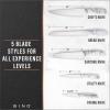 BINO 5-Piece Stainless Steel Kitchen Knives Set with Sheath – Marble | Chopping Knife | Serrated Utility Knife | Santoku Knife | Bread Knives | Cutting | Cooking | Meal Prep | Chefs Knife Set