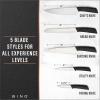 BINO 5-Piece Stainless Steel Kitchen Knives Set with Sheath – Speckled Black | Chopping Knife | Serrated Utility Knife | Santoku Knife | Bread Knives | Cutting | Cooking | Meal Prep | Chefs Knife Set