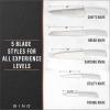 BINO 5-Piece Stainless Steel Kitchen Knives Set with Sheath – Speckled White | Chopping Knife | Serrated Utility Knife | Santoku Knife | Bread Knives | Cutting | Cooking | Meal Prep | Chefs Knife Set