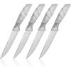 BINO 4-Piece Stainless Steel Steak Knife Set – Marble | Small Knives | Sharp Knife Set | Meat Knife Set | Kitchen Dinner Knives | Cutting Knives | Non-Stick & Rust-Resistant Dinner Knives