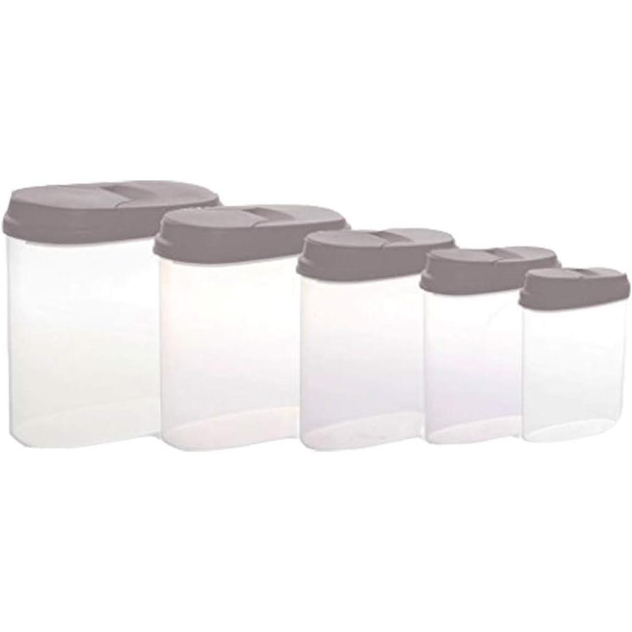 image:imageBINO 10Piece MultiPurpose Flip Lid Container Set  Kitchen Pantry Cereal amp Dry Food Storage White