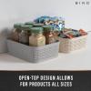 BINO | Woven Plastic Basket | XS (Black), 5-Pack | THE JUTE COLLECTION | Home Organization, Space – Saving Storage, Stylish Design | Jute Basket | Plastic Storage Basket(Natural Grey)