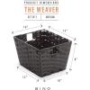 BINO 2 Pack Woven Resin Basket Organizer – Shelf Organizer with Built-in Carry Handles (Black, 2PK – M)