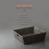 BINO 2 Pack Woven Resin Basket Organizer – Shelf Organizer with Built-in Carry Handles, Large – Dark Grey