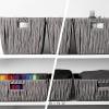 BINO 2 Pack Woven Resin Basket Organizer – Shelf Organizer with Built-in Carry Handles, Medium – Dark Grey